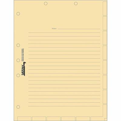 Tabbies 7-hole Manila Chart Divider Sheets - 8.5" Divider Width x 11" Divider Length - 7 Hole Punched - Manila Divider - 400 / Box