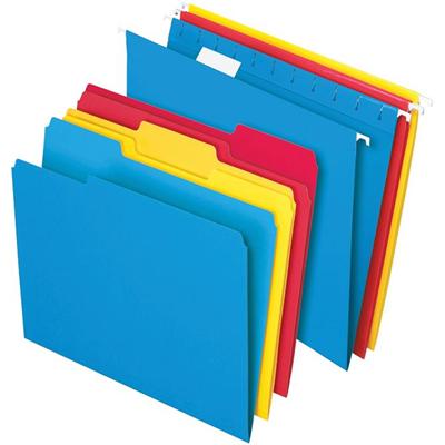 TOPS 1/3 Tab Cut Letter Hanging Folder - 8 1/2" x 11" - 3/4" Expansion - 11 pt. - Assorted - PVC-free, Durable - 24 / Box