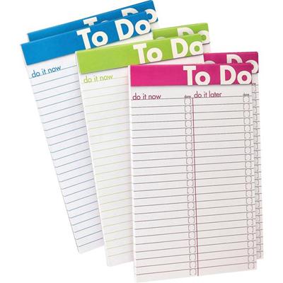 Ampad To Do List Notepad - 50 Sheets - 5" x 8" Sheet Size - White Paper - Assorted Cover - Micro Perforated - 6 / Pack