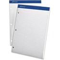 Ampad Double Sheet Writing Pads - 100 Sheets - 15 lb Basis Weight - 8 1/2" x 11 3/4" Sheet Size - 11.75" Height x 8.5" Width x 0.4" Depth - White Paper - Micro Perforated, Easy Tear, Rigid, Chipboard Backing - 1 Pad