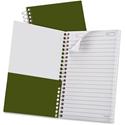Ampad Gold Fibre Personal Notebook - 100 Sheets - Wire Bound - 0.28" Ruled - 20 lb Basis Weight - 5" x 7" Sheet Size - White Paper - Classic Green Kraft Cover - Micro Perforated, Rigid, Chipboard Backing, Pocket, Easy Tear, Unpunched - 1 Each