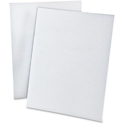 Ampad 2 - Sided Quadrille Pads - Letter - 50 Sheets - Both Side Ruling Surface - 20 lb Basis Weight - Letter - 8 1/2" x 11" Sheet Size - 0.25" Height x 8.5" Width x 11" Length - White Paper - Dual Sided, Smudge Resistant, Rigid, Chipboard Backing - 1