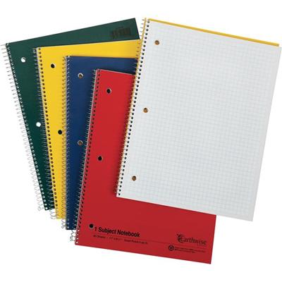 Oxford 3 - Hole Punched Wirebound Notebook - Letter - 80 Sheets - Wire Bound - 15 lb Basis Weight - Letter - 8 1/2" x 11" Sheet Size - White Paper - Assorted Kraft Cover - Micro Perforated, Rigid, Subject - Recycled - 1 Each
