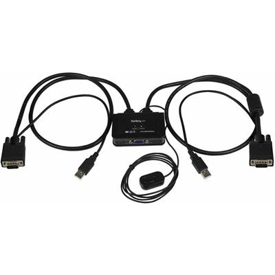 StarTech.com 2 Port USB VGA Cable KVM Switch - USB Powered with Remote Switch - 2 Computer(s) - 1 Local User(s) - 2048 x 1536 - 2 x USB - 1 x VGA