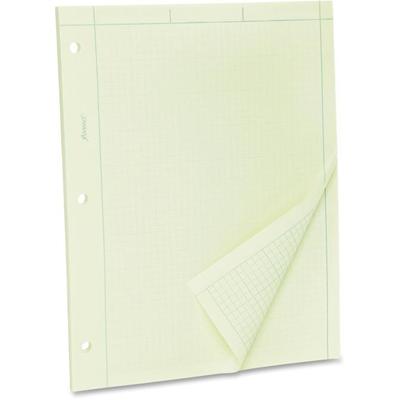 TOPS Engineering Computation Pad - 100 Sheets - Both Side Ruling Surface - Ruled Margin - 15 lb Basis Weight - Letter - 8 1/2" x 11" Sheet Size - Green Tint Paper - Hole-punched - 1 Pad