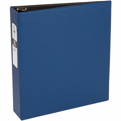 Avery&reg; Economy Binder - 2" Binder Capacity - Letter - 8 1/2" x 11" Sheet Size - 375 Sheet Capacity - 3 Ring(s) - Fastener(s): Round Ring - Pocket(s): 2, Internal - Vinyl - Blue - Recycled - Non Locking Mechanism - 1 Each