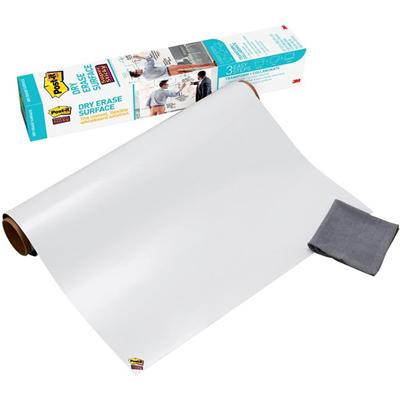 Post-it&reg; Self-Stick Dry-Erase Film Surface - White Surface - 24" (2 ft) Width x 36" (3 ft) Length - White Film - Rectangle - Flexible, Stain Resistant, Self-stick - 1 Pack
