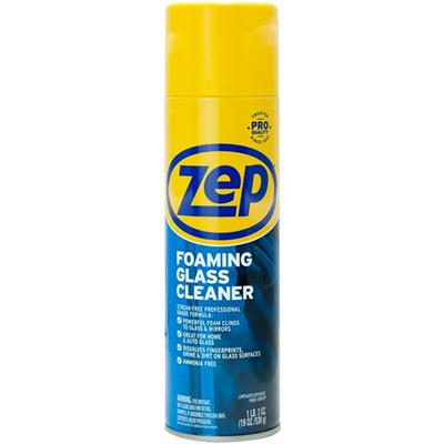 Zep Foaming Glass Cleaner - For Glass, Window, Home, Office, Automobile, Mirror, Nonporous Surface, Tinted Glass - 19 oz (1.19 lb) - Recommended For: Fingerprint Remover, Film Remover, Grease Remover, Smudge Remover, Dirt Remover - Ammonia-free - Bla