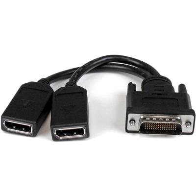 StarTech.com 8in LFH 59 Male to Dual Female DisplayPort DMS 59 Cable - 8" DMS-59/DisplayPort Video Cable for Audio/Video Device, Monitor, Graphics Card, Tablet, MacBook Pro, MacBook Air - First End: 1 x 59-pin DMS-59 Video - Male - Second End: 2 x 20