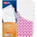 Avery&reg; Big Tab Plastic Dividers with Pockets, 8-Tab - 8 x Divider(s) - 8 Tab(s) - 8 Tab(s)/Set - 9.3" Divider Width x 11.25" Divider Length - 3 Hole Punched - Multicolor Plastic Divider - Clear Plastic Tab(s) - PVC-free, Hole-punched, Insertable,