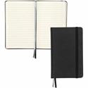 Samsill Classic Hardbound Journal - 120 Sheets - 240 Pages - Front Ruling Surface - Ruled Front Ruling - 90 g/m² Grammage - 8.25" Height x 5.3" Width - Off White Paper - Black PU Leather Cover - Hard Cover, Bookmark, Acid-free, Elastic Band Clos