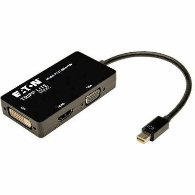 Tripp Lite series Mini DP to VGA/DVI/HDMI Adapter/Converter - 6" DVI/HDMI/Mini DisplayPort/VGA A/V Cable for Audio/Video Device, Monitor, Tablet, MacBook Air - First End: 1 x Mini DisplayPort Digital Audio/Video - Male - Second End: 1 x DVI-I Digital
