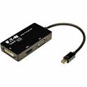 Tripp Lite series Mini DP to VGA/DVI/HDMI Adapter/Converter - 6" DVI/HDMI/Mini DisplayPort/VGA A/V Cable for Audio/Video Device, Monitor, Tablet, MacBook Air - First End: 1 x Mini DisplayPort Digital Audio/Video - Male - Second End: 1 x DVI-I Digital