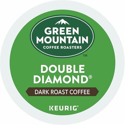 Green Mountain Coffee Roasters&reg; K-Cup Double Diamond Coffee - Compatible with Keurig Brewer - Regular - Dark - K-Cup - Black Diamond - 24/Box - 4 / Carton