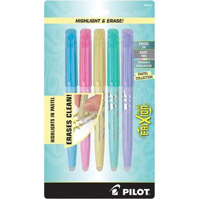 FriXion Highlighters - Chisel Marker Point - Erasable - Yellow, Pink, Green, Purple, Blue Ink - Multipurpose - 5 / Pack