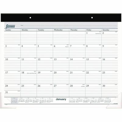 At-A-Glance Classic Monthly Desk Pad - Standard - Julian Dates - Daily, Monthly - 12 Month - January 2026 to December 2026 - 1 Day Single Page Layout - 21 3/4" x 17" Sheet Size - White Sheet - 2.37" x 2.87" Block - Headband - Desk Pad - Black, White 