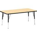 Jonti-Craft Berries Maple Top/Edge Rectangle Table - Laminated Rectangle, Maple Top - Height Adjustable - 15" to 24" Adjustment - 60" Table Top Length x 30" Table Top Width x 1.13" Table Top Thickness - 24" Height - Children, Art, Craft - Assembly Re