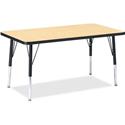 Jonti-Craft Berries Height Maple Top Black Edge Rectangle Table - Laminated Rectangle, Maple Top - Height Adjustable - 15" to 24" Adjustment - 36" Table Top Length x 24" Table Top Width x 1.13" Table Top Thickness - 24" Height - Children, Art, Craft 