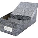 Oxford Index Card Storage Boxes - Media Size Supported: Index Card 3" x 5" - 1200 x Index Card (3" x 5") - Lift-off Closure - Plastic, Steel - Black, White - For Index Card, Label - 1 Each