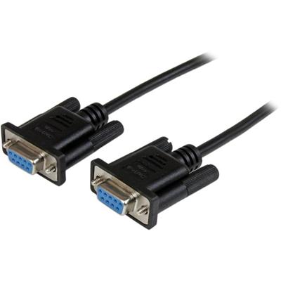 StarTech.com 2m Black DB9 RS232 Serial Null Modem Cable F/F - 6.56 ft Serial Data Transfer Cable for Modem, PC - First End: 1 x 9-pin DB-9 RS-232 Serial - Female - Second End: 1 x 9-pin DB-9 RS-232 Serial - Female - Shielding - Nickel Plated Connecto