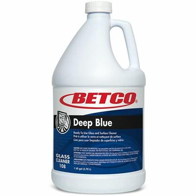 Betco Deep Blue Glass & Surface Cleaner - For Glass, Window, Stainless Steel, Plastic, Porcelain, Chrome - 128 fl oz (4 quart) - Pleasant Scent - Recommended For: Dust Remover, Smoke Film Remover, Grease Remover, Grime Remover, Smudge Remover - Non-s