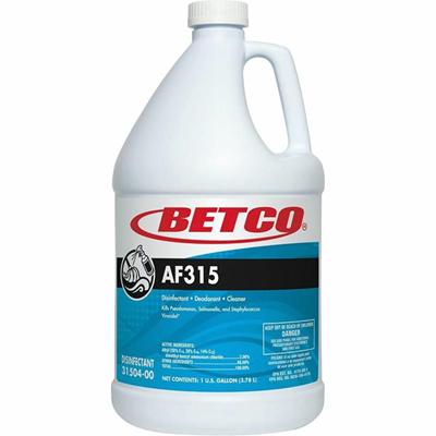 Betco AF315 Disinfectant Cleaner - For Multi Surface, Multipurpose - Liquid - 128 fl oz (4 quart) - 7 to 8 pH - Citrus Floral Scent - pH Neutral, Deodorize, Long Lasting - Turquoise Bottle - 1 Each