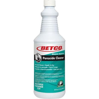 Betco Green Earth RTU Peroxide Cleaner - For Floor, Shower, Glass, Tile, Grout, Bathroom - 32 oz (2 lb) - Mint Scent - Recommended For: Stain Remover, Mineral Deposit Remover, Hard Water Remover, Soap Scum Remover - Non-corrosive, Deodorize - Clear B