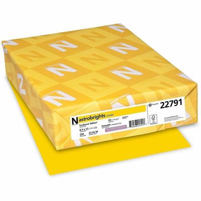 Neenah Colored Cardstock - Sun Yellow - Letter - 8 1/2" x 11" - 65 lb Basis Weight - Heavyweight, Durable, Lignin-free - Sunburst Yellow - 1 Pack