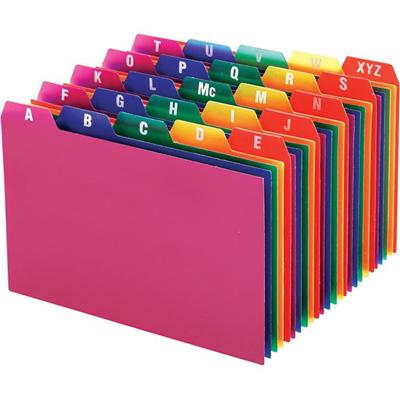 Oxford A-Z Poly Filing Index Cards - Printed Tab(s) - Character - A-Z - 6" Divider Width - Blue Poly, Green, Magenta, Strawberry, Lemon Divider - Blue, Green, Magenta, Strawberry, Lemon Tab(s) - Wear Resistant, Tear Resistant, Moisture Resistant, Dur