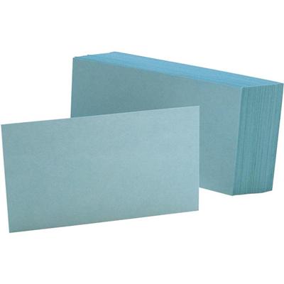 Oxford Colored Blank Index Cards - 100 Sheets - Plain - 3" x 5" Sheet Size - Blue Paper - Durable - 100 / Pack