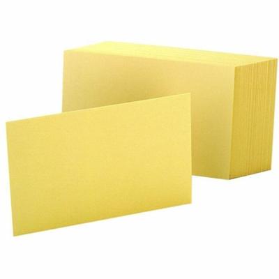 Oxford Colored Blank Index Cards - 100 Sheets - Plain - 4" x 6" Sheet Size - Canary Paper - Durable - 100 / Pack