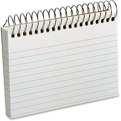 Oxford Spiral Bound Ruled Index Cards - 50 Sheets - Front Ruling Surface - Index Card - 5" x 3" Sheet Size - White Paper - Perforated - 1 Each