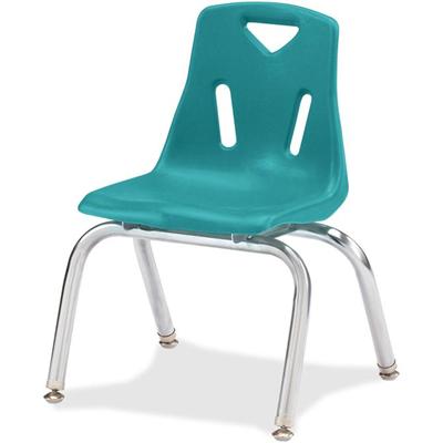 Jonti-Craft Berries Stacking Chair - Steel Frame Material - Four-legged Base - Teal - Polypropylene - 1 Each