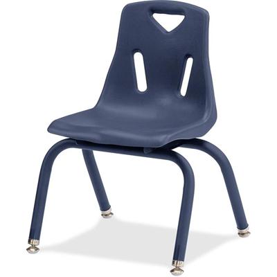 Jonti-Craft Berries Stacking Chair - Steel Frame Material - Four-legged Base - Navy - Polypropylene - 1 Each