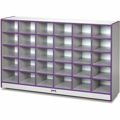 Jonti-Craft Rainbow Accents Toddler Single Storage - 30 Compartment(s) - 35.50" Height x 57.50" Width x 15" Depth - Laminated, Chip Resistant - Purple - Rubber - 1 Each