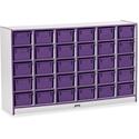 Jonti-Craft Rainbow Accents Cubbie-trays Storage Unit - 30 Compartment(s) - 35.50" Height x 57.50" Width x 15" Depth - Laminated, Chip Resistant - Purple - Rubber - 1 Each