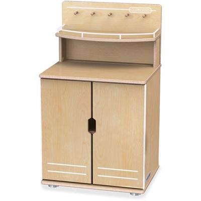 Jonti-Craft TrueModern Play Kitchen Cupboard - 1 Each - Baltic - Anodized Aluminum