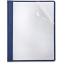 Oxford Report Cover - 3 x Tang Fastener(s) - Navy - Clear Front, Punched - 5 / Pack