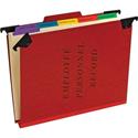 Pendaflex 1/3 Tab Cut Letter Recycled Hanging Folder - 8 1/2" x 11" - 2" Expansion - 1" Fastener Capacity - Top Tab Location - 20 pt. - Red - Moisture Resistant, Reinforced Gusset, Durable, Reinforced Tab, Rip Proof, Tyvek Gusset - 65% Recycled - 1 E