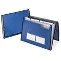 Oxford Letter Expanding File - 8 1/2" x 11" - 7 Pocket(s) - Blue - Durable, Flap Closure, Elastic Closure, Wear Resistant, Tear Resistant, Moisture Resistant, Metallic - 1 Each