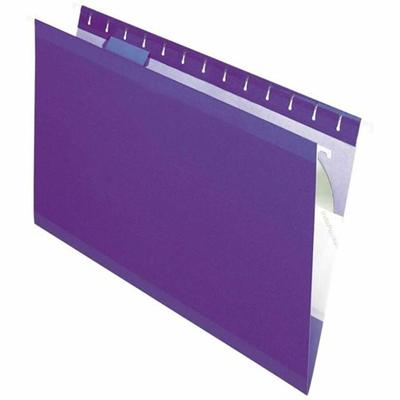 Pendaflex 1/5 Tab Cut Legal Recycled Hanging Folder - 8 1/2" x 14" - Violet - Reinforced, Tear Resistant, Durable - 10% Recycled - 25 / Box