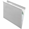 Pendaflex 1/5 Tab Cut Letter Recycled Hanging Folder - 8 1/2" x 11" - 11 pt. - Gray - Reinforced, Perforated - 10% Recycled - 25 / Box