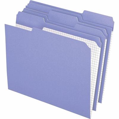 Pendaflex 1/3 Tab Cut Letter Recycled Top Tab File Folder - 8 1/2" x 11" - 3/4" Expansion - Top Tab Location - Assorted Tab Position - 11 pt. - Lavender - Reinforced Top, Reinforced Tab - 10% Fiber Recycled - 100 / Box