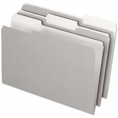 Pendaflex 1/3 Tab Cut Legal Top Tab File Folder - 8 1/2" x 14" - Internal Pocket(s) - Top Tab Location - Assorted Tab Position - 11 pt. - Gray - Acid-free, Reversible - 100 / Box