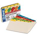 Oxford A-Z Laminated Tab Card Guides - 25 x Divider(s) - Printed Tab(s) - Character - A-Z - 6" Divider Width - Manila Divider - Assorted Tab(s) - Laminated, Durable, Heavy Duty, Tear Resistant, Bend Resistant, Acid-free - 25 / Set