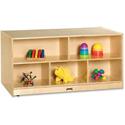 Jonti-Craft Rainbow Accents Toddler Double-sided Storage Shelf - 24.50" Height x 48" Width x 28.50" Depth - Durable, Yellowing Resistant, Rounded Corner - UV Acrylic - Baltic - Hard Rubber - 1 Each