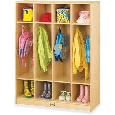 Jonti-Craft Rainbow Accents 4-section Coat Locker - 4 Compartment(s) - 50.50" Height x 39" Width x 15" Depth - Baltic - Acrylic - 1 Each