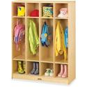 Jonti-Craft Rainbow Accents 4-section Coat Locker - 4 Compartment(s) - 50.50" Height x 39" Width x 15" Depth - Baltic - Acrylic - 1 Each