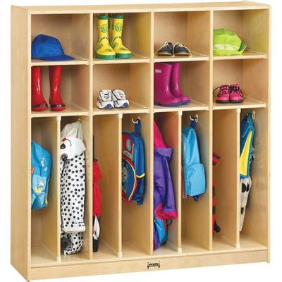 Jonti-Craft Neat-n-Trim Open Cubbie Storage Locker - 50.50" Height x 48" Width x 15" Depth - Double Hook, Stain Resistant, Non-yellowing, Sturdy, Light Duty - Wood Grain - Baltic Birch Plywood - 1 Each