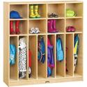 Jonti-Craft Neat-n-Trim Open Cubbie Storage Locker - 50.50" Height x 48" Width x 15" Depth - Double Hook, Stain Resistant, Non-yellowing, Sturdy, Light Duty - Wood Grain - Baltic Birch Plywood - 1 Each